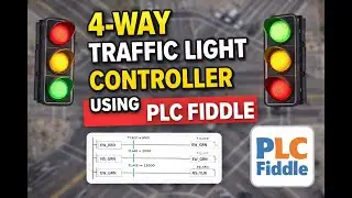 4-Way Traffic Light Controller using PLC Fiddle