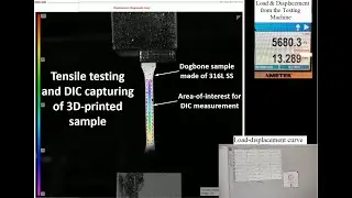 Tensile testing and DIC capturing of a 3D-printed metallic sample