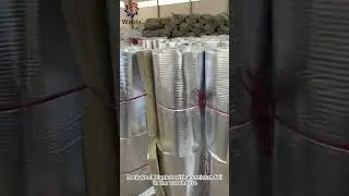 Rock wool blanket with aluminum foil in the warehouse.#rockwoolblanket  #insulationmaterials