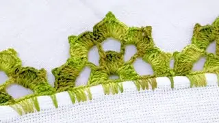Bico de crochê carreira única fácil #crochê #barradinho #crocheting 