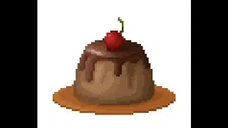 Pixel Art Daily Painting i colored Chocolate Cake with cherry 🍫🎂🍒 # 931