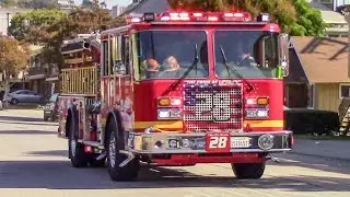 (eQ2B Brake) LACo.FD Engine & Squad 28, Care Amb.