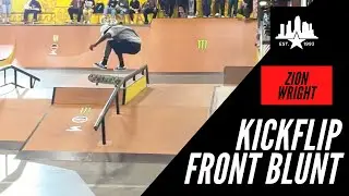 ZION WRIGHT KICK FLIP FRONT BLUNT SLIDE WHAT TAMPA PRO 2021 PRACTICE IS REALLY LIKE BTS