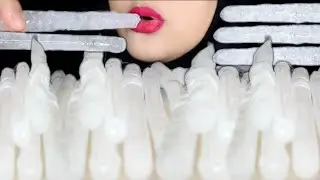 CRUNCHY||ASMR ICE EATING || STIK ICE || MAKAN ES SERUT BENTUK STIK || seger