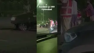 accident at ORR hyderabad #hyderabad #hyderabadnews#highway #mumbaihighway#polo#trafficpolice