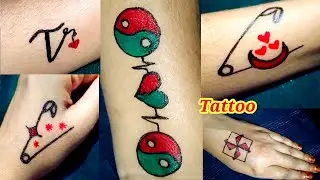 Safety Pin Cute Tattoo Design | Temporary Hand Tattoo Tips And Tricks | কলম দিয়ে হাতে ট্যাটু আঁকা