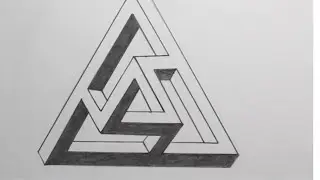 Impossible Triangle Illusion ll 3D Triangle Drawing Step by Step