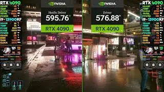 Hotfix Display Driver 595.76 vs. 576.88 Cyberpunk 2077 RTX 4090