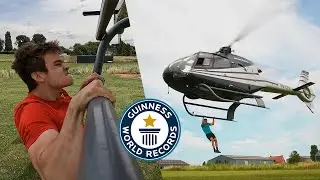 Most Pull Ups From a HELICOPTER - Guinness World Records