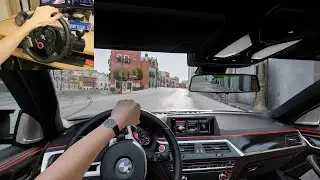 BMW M5 F90 CITY DRIFT DSC OFF - FORZA HORIZON 5 | POV | REALISTIC DRIVING | STEERING WHEEL GAMEPLAY