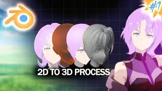 Blender: Как создать аниме-девушку с нуля! // 2D ➡️ 3D [#1]