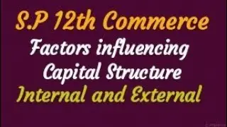 S.P Part-5 || Factors Influencing Capital Structure || Internal & External  Factors