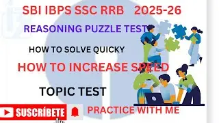 #sbi  How to improve speed puzzle reasoning banking exams smart keeda topic test SBI IBPS RRB