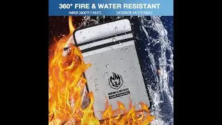 Upgraded Two Pockets Fireproof Document Bag (2000℉), andyer Waterproof Fireproof Money Bag for Cash