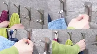 Adhesive Silver Hooks Perfect for Bathroom Wall Tiles  - 137-30-5