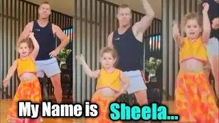 David Warner Dances With Cute Daughter On Katrina Kaif's Sheila Ki Jawani