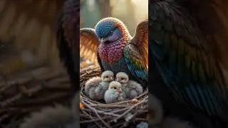 Beautiful bird with chicks  #birdvideo #wildlifevideo  #naturesounds