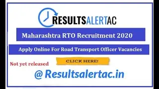 Maharashtra RTO Recruitment 2020 || Apply Online For Road Transport Officer Vacancies