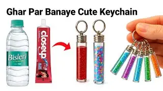 How to make Keychain from waste materials /Homemade glass keychain/DIY gift Keychain/Labubu Keychain