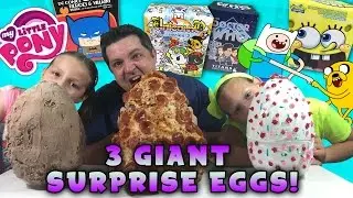3 Giant Surprise Eggs - Unicorno, Adventure Time, MLP, Doctor Who