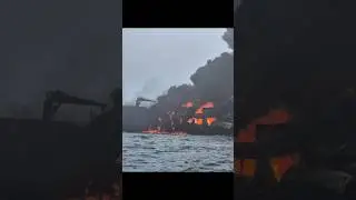 US flagged Oil Tanker and Portuguese flagged container vessels collides in North Sea #shipping #sea
