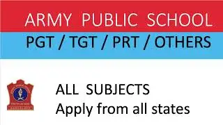 ARMY PUBLIC SCHOOL RECRUITMENT | APS ALL SUBJECTS TEACHERS VACANCY 2023 II PRT TGT PGT  OTHER POSTS