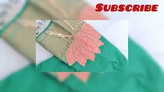 Aari work blouse sleeves fabric painting Lotus design sketching and traking tutorial ( SK CREATION)