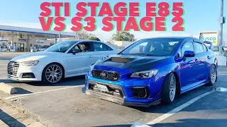 Обзор вождения Subaru STI 2019 года на E85 против Audi S3 2017 года Stage 2