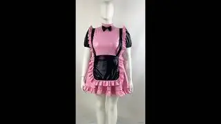 French Adult Sexy Cross-dressing Vinyl PVC Leather Sissy Dress 7796