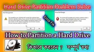 Hard disk partition problem solve, New drive create problem solution, New volume create problem fix.