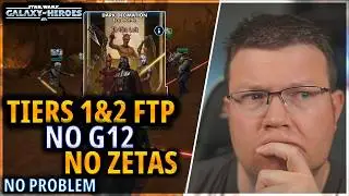 DARK DECIMATION ERA BATTLE: FREE TO PLAY TIERS 1 AND 2, NO ZETAS, G12 #swgoh #erabattles