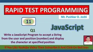 Accept Sentence and display character at specified position in JS || Rapid Test Programming