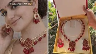 Fabric jewellery making at home | DIY necklace making at home | How to make choker necklace set home