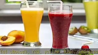 [200 Pack] Flexible Disposable Plastic Drinking Straws - 7.75