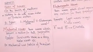 Types of waves -Mechanical waves and Electromagnetic waves- physics class 10th unit 01 Asaanphysics