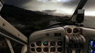 Stormy Turbulent Cockpit view Approach into Madeira in the Beaver msfs