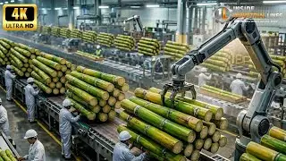 Mesmerizing Cane Sugar Factory: From Fresh Cane to Shiny Crystals [Satisfying]