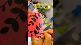 Diy random leaf painting on tin box#diyart #diycrafts #bottlecraft #artshorts #shortviral #shorts