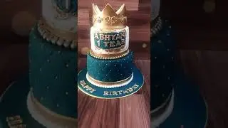 Prince theme cake 👑 #crowncake #prince #fondant cake #Chocolate #alledible #twotiercake