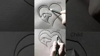 The difference between an adult and a child drawing #aram_nabeel #shorts