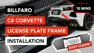 How to Install a Blackout License Plate Frame + Review by BILLFARO - C8 Corvette Coupe & Convertible