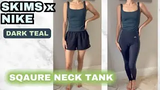 💙 Майка Nike x SKIMS Dark Teal Square Neck | Обзор посадки, размера и честности 2025