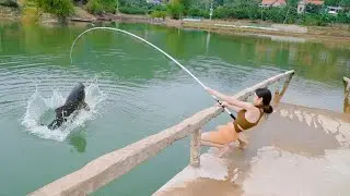 Hana Fishing | ASMR Fishing &ndash; Catching a MONSTER carp on a hook with a float