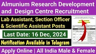JNARDDC PERMANENT RECRUITMENT 2024 | CENTRAL GOVT JOBS| ALL INDIA MALE & FEMALE