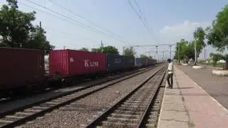 AJNI WAG-9 # 31224 goes mad on high speed corridor with Concor Rake rips thru Asaoti.