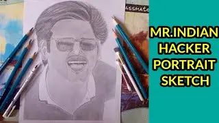 Mr.Indian Hacker Portrait Sketch Drawing Tutorial By l Mr.yogesh kumar art