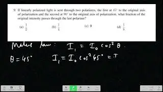 Polarization JEST Physics 2023 Question Solved | Optics PYQ | CSIR NET | GATE Physics Preparation