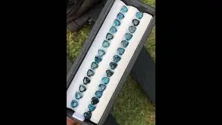 28 carats stunning faceted heart shape calibrated size London blue topaz available for sale!!!