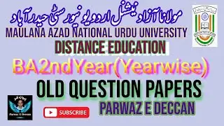 MANUU BA 2ND YEAR (YEARWISE) OLD QUESTION PAPER