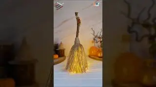 DIY Witch Flying Broom Showpiece for Halloween Decor 🎃 | Easy Witch Broomstick Craft  #DIYHomeDecor